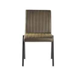 LABEL51 Eetkamerstoel Matz - Army green - Microfiber - Black Frame