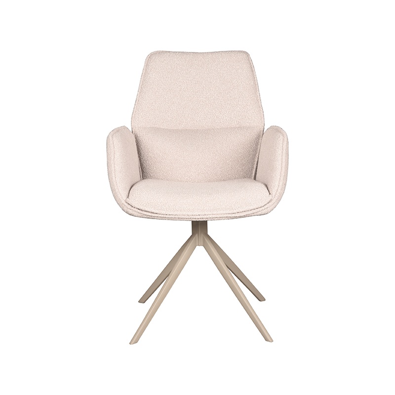 LABEL51 Eetkamerstoel Mellow - Naturel - Boucle - Taupe Frame