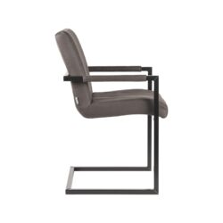 LABEL51 Eetkamerstoel Milo - Antraciet - Microfiber - Black Frame