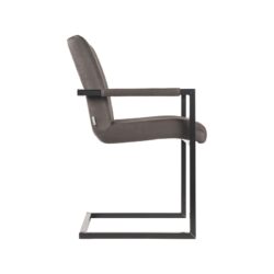 LABEL51 Eetkamerstoel Milo - Antraciet - Microfiber - Black Frame