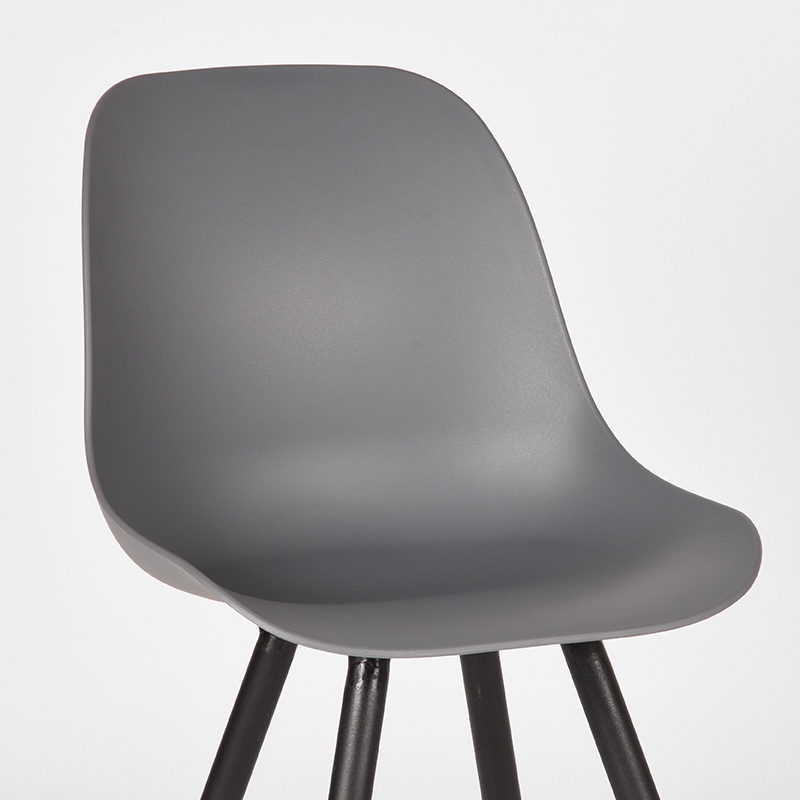 LABEL51 Eetkamerstoel Monza - Antraciet - Kunststof - Black Frame