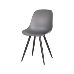 LABEL51 Eetkamerstoel Monza - Antraciet - Kunststof - Black Frame
