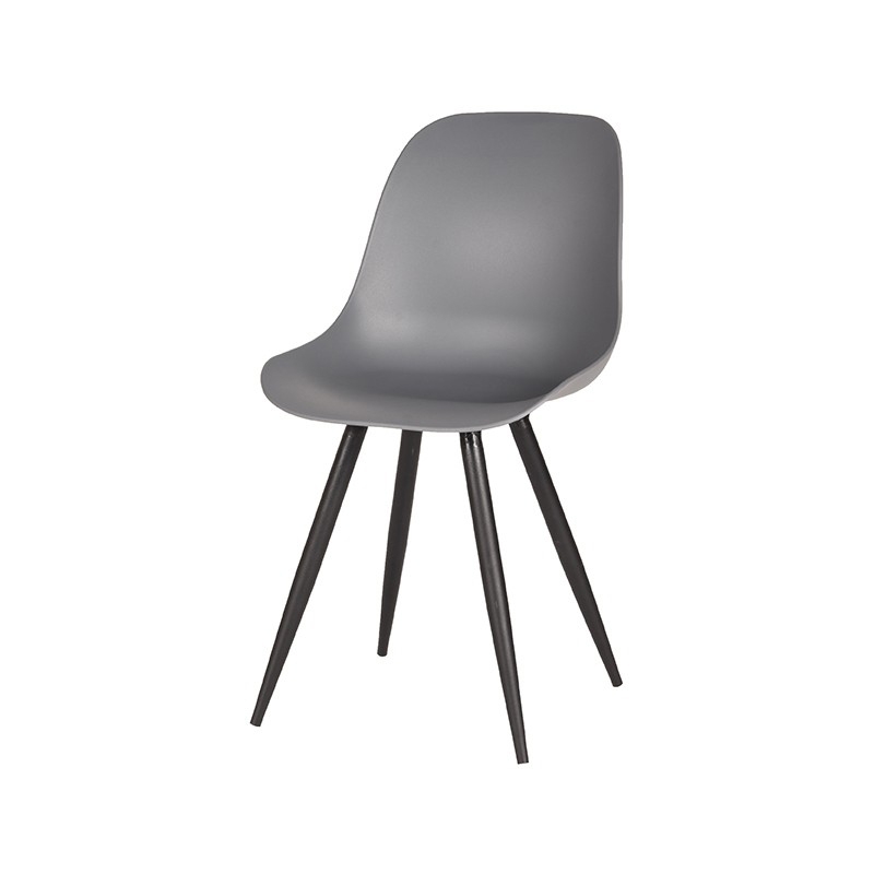 LABEL51 Eetkamerstoel Monza - Antraciet - Kunststof - Black Frame