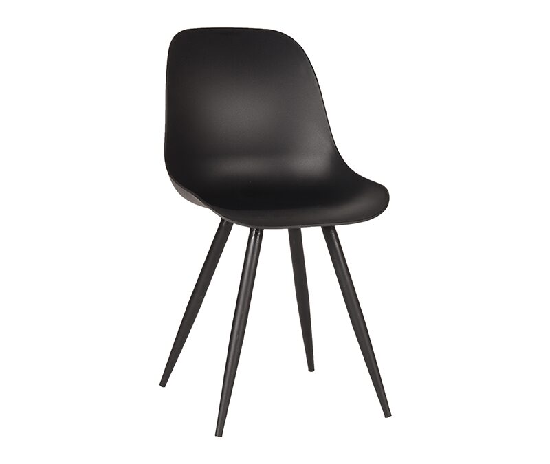 eetkamerstoel_monza_zwart_pp_zwart_metaal_46x54x85_cm_perspectief LABEL51 Eetkamerstoel Monza - Zwart - Kunststof - Black Frame