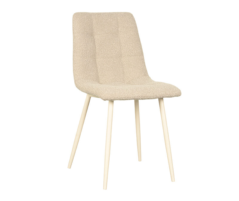 LABEL51 Eetkamerstoel Nino - Zand - Boucle - Shaded White Frame