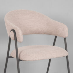 LABEL51 Eetkamerstoel Lowen - Naturel - Boucle - Black Frame