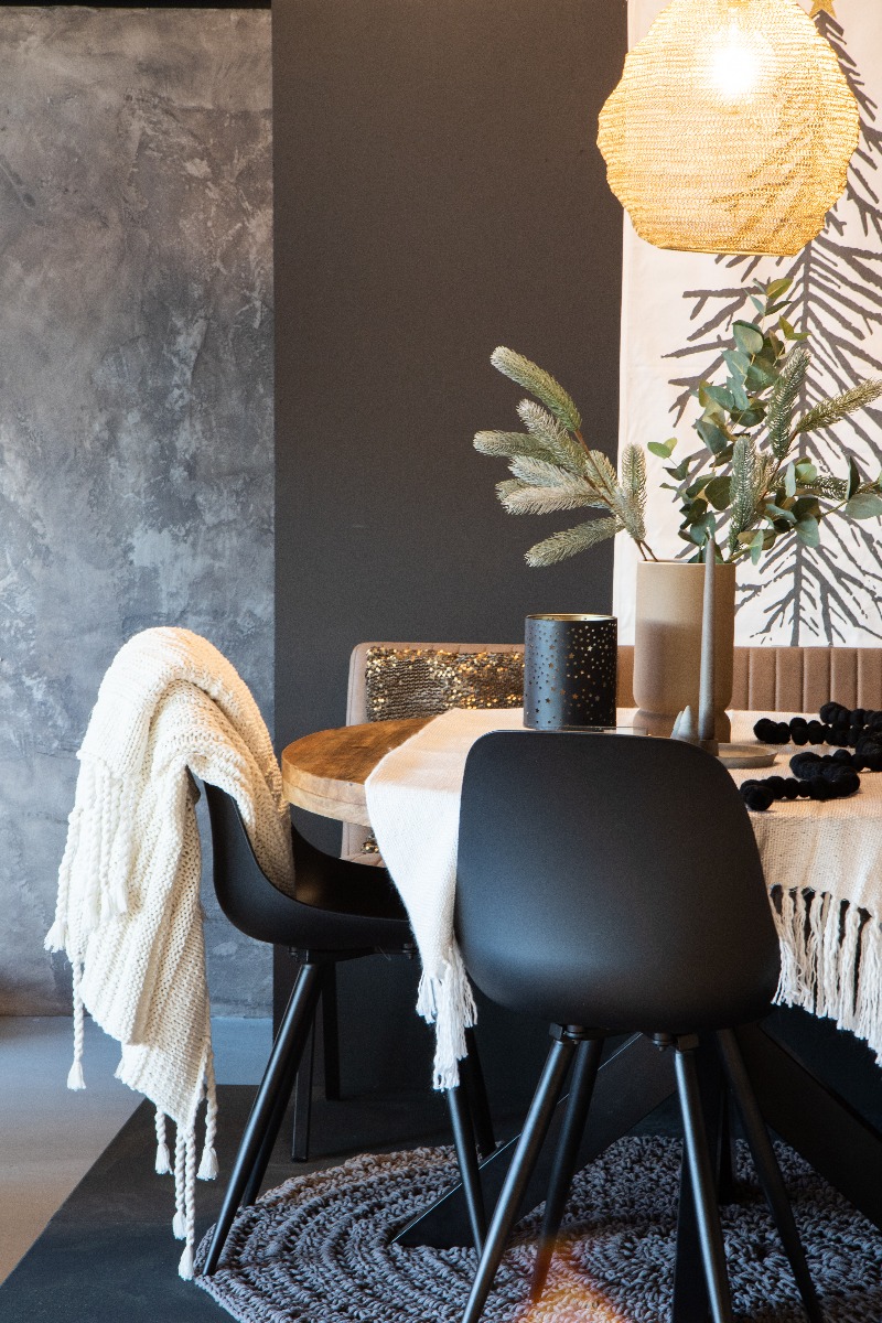 monza LABEL51 Eetkamerstoel Monza - Zwart - Kunststof - Black Frame