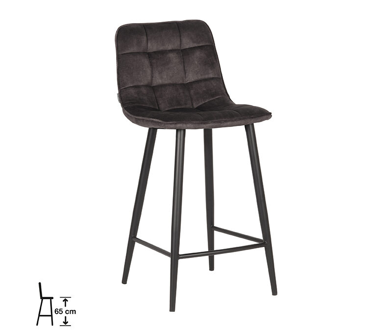 uk-30.324_1_65cm LABEL51 Barkruk Jelt - Antraciet - Velours - Zithoogte 66