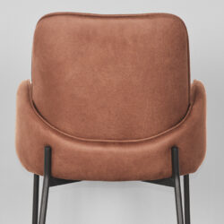 LABEL51 Eetkamerstoel Jari - Cognac - Microfiber - Black Frame