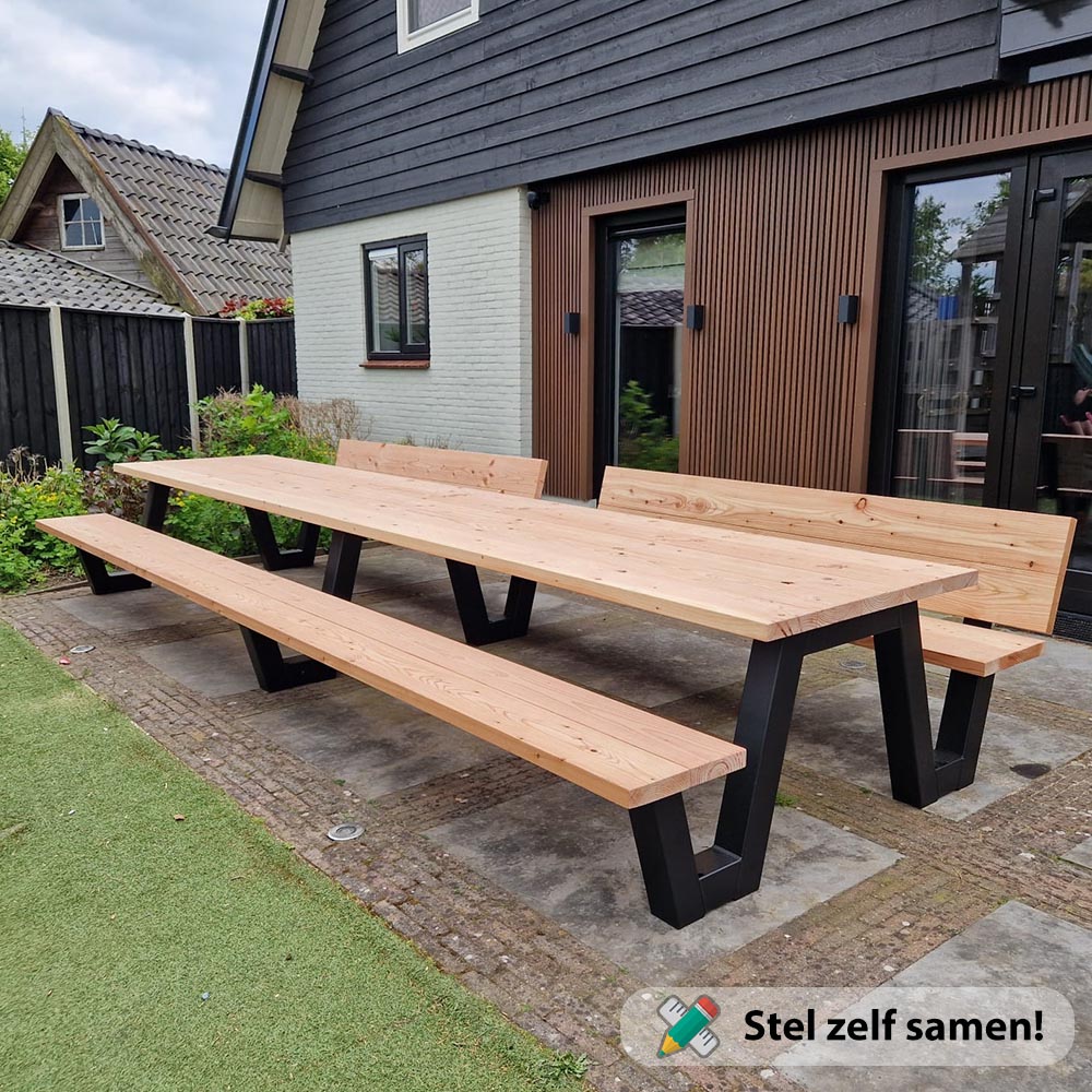 Grote picknickset Picknicktafel stalen frame