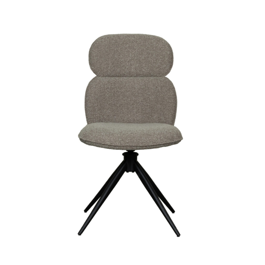 180100117_02-2 LABEL51 Eetkamerstoel Finn - Truffel grijs - Boucle - Black Frame