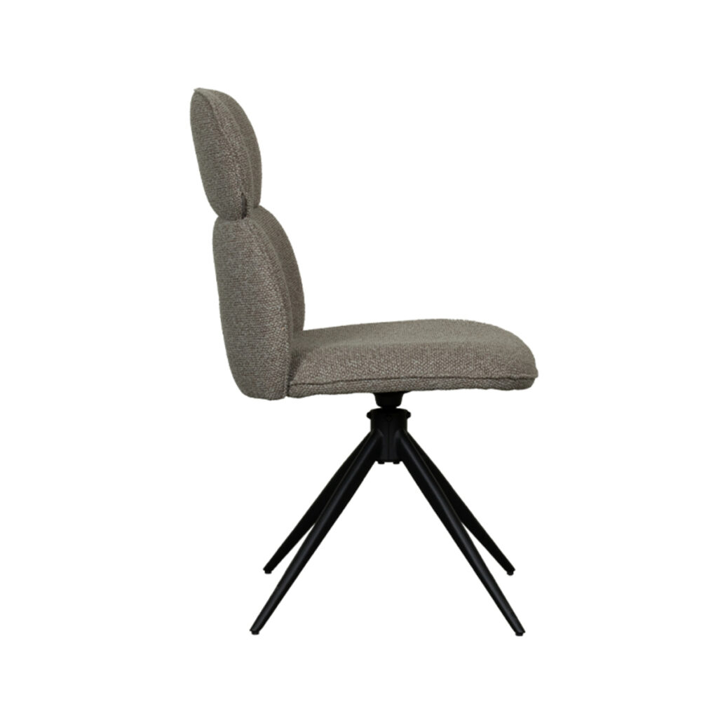 180100117_03-2 LABEL51 Eetkamerstoel Finn - Truffel grijs - Boucle - Black Frame