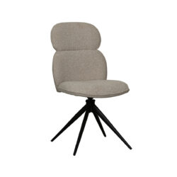 LABEL51 Eetkamerstoel Finn - Naturel - Boucle - Black Frame