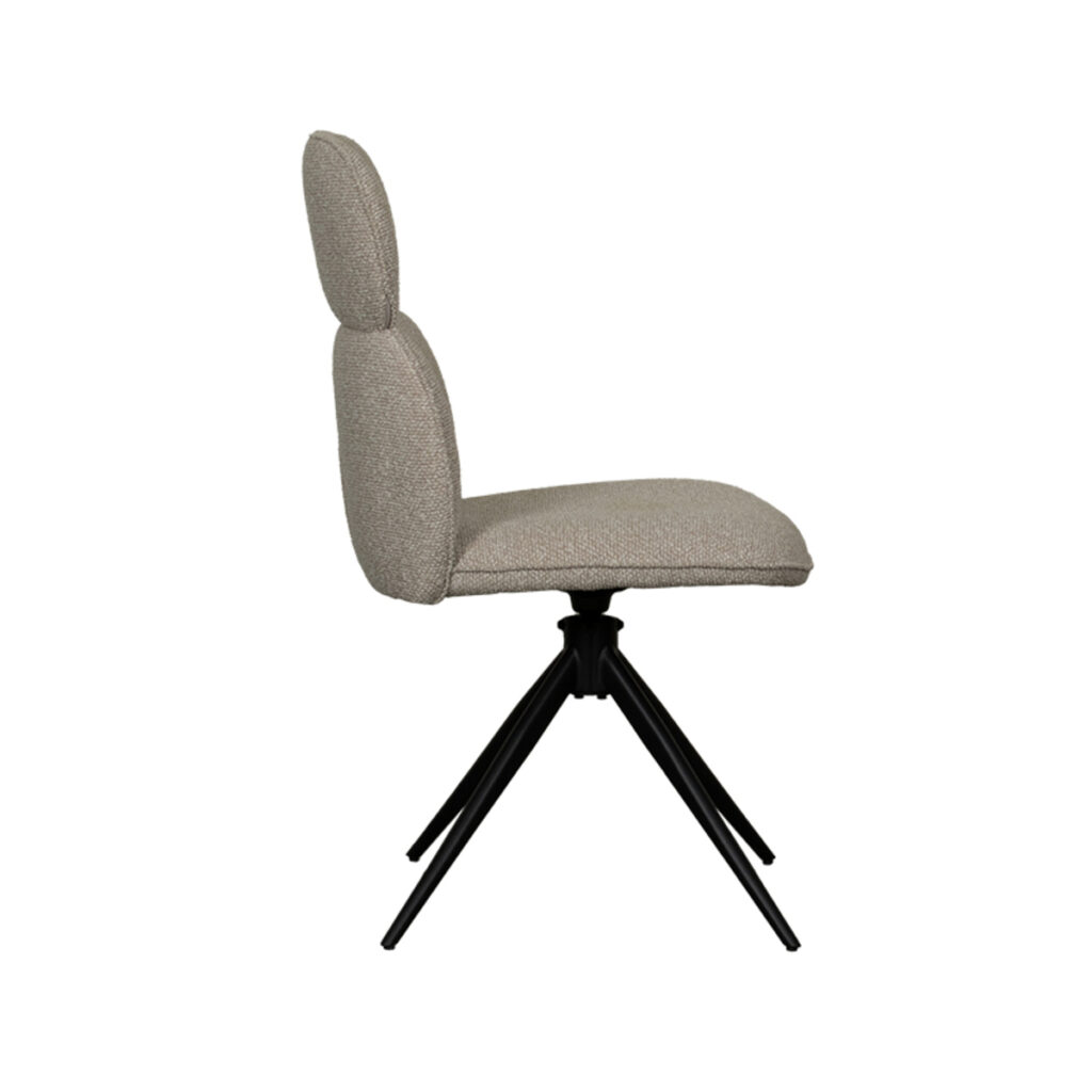 LABEL51 Eetkamerstoel Finn - Naturel - Boucle - Black Frame