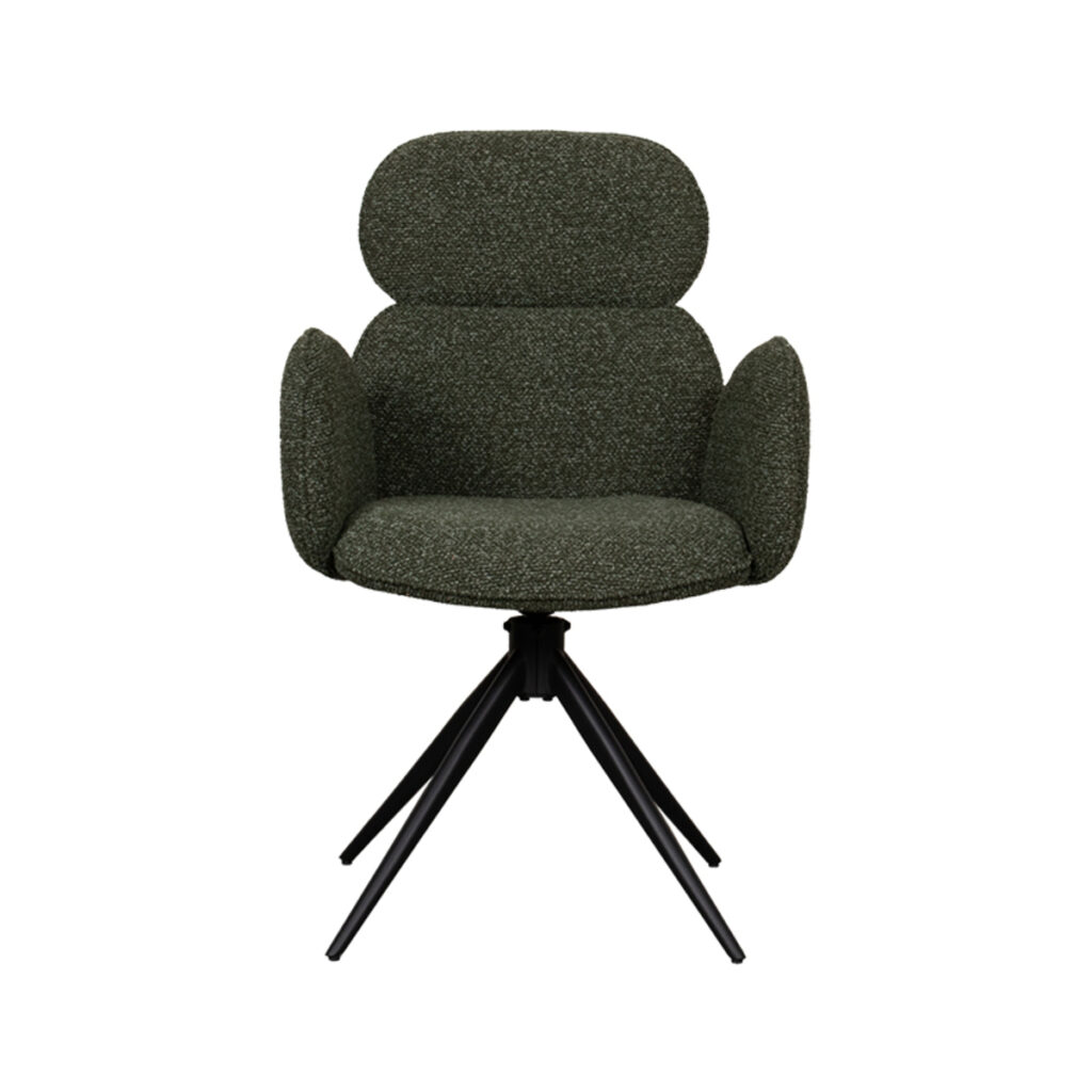 LABEL51 Eetkamerstoel Vidar - Forest - Boucle - Black Frame