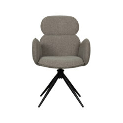 LABEL51 Eetkamerstoel Vidar - Truffel grijs - Boucle - Black Frame