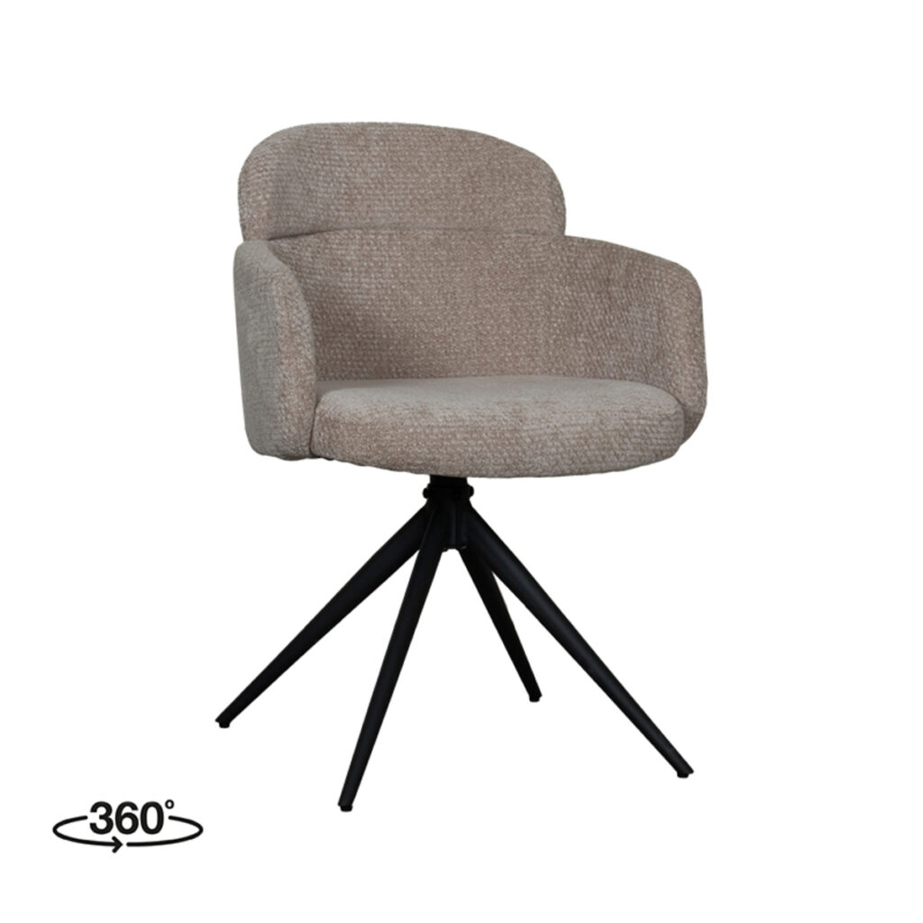 LABEL51 Eetkamerstoel Levi - Clay - Elite - Black Frame