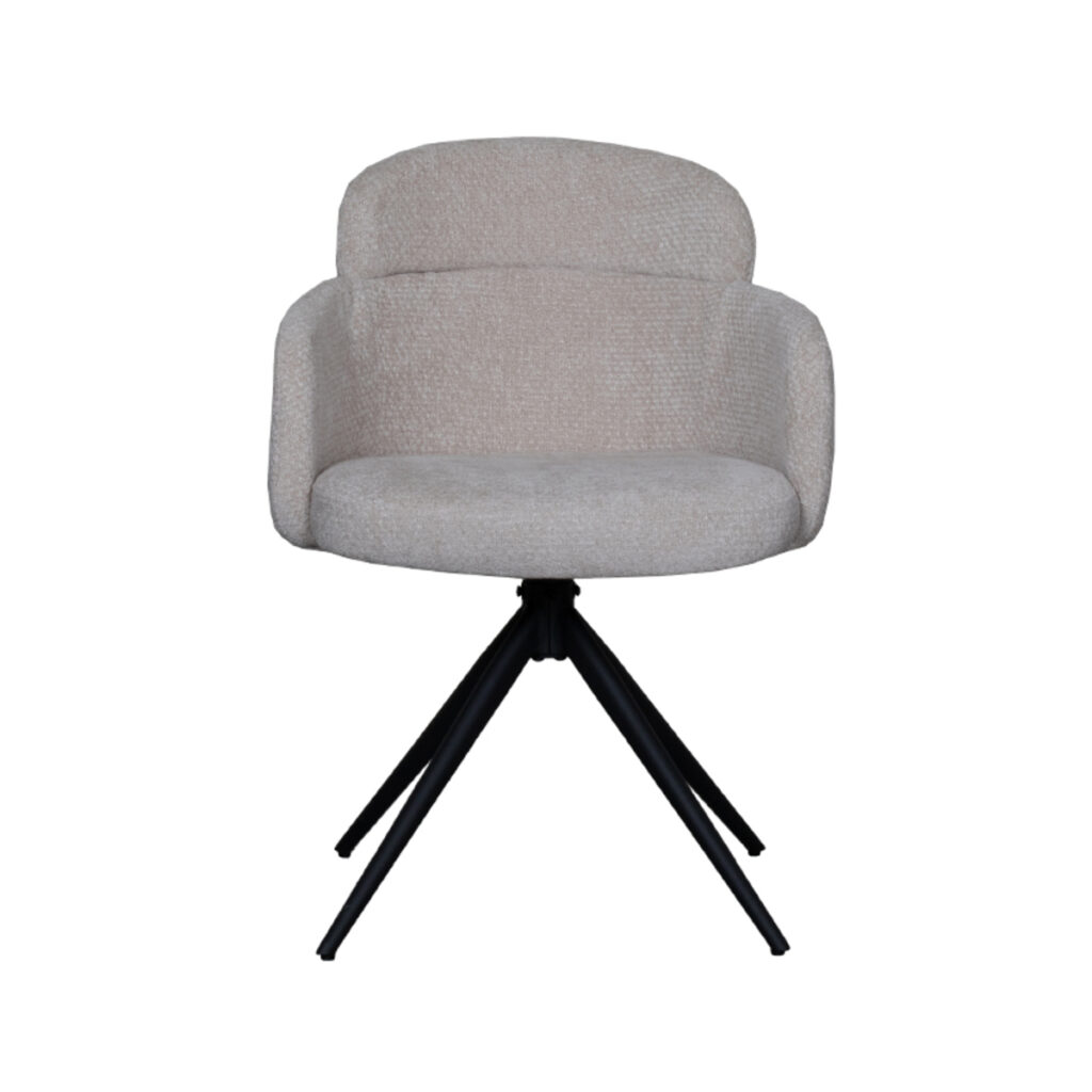 LABEL51 Eetkamerstoel Levi - Naturel - Elite - Black Frame