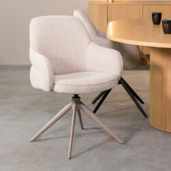 LABEL51 Eetkamerstoel Bern - Naturel - Boucle - Taupe Frame