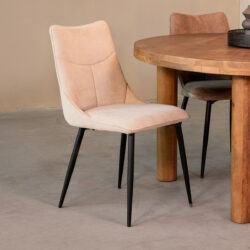 180122469_setting_01 LABEL51 Eetkamerstoel Riv - Naturel - Stof - Black Frame