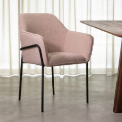 LABEL51 Eetkamerstoel Dexter - Naturel - Boucle - Black Frame