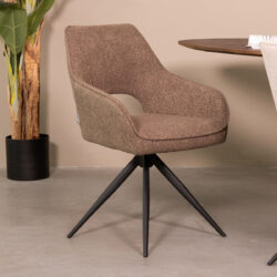 180122941_setting_01 LABEL51 Eetkamerstoel Finley - Bruin - Boucle - Black Frame