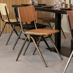 LABEL51 Eetkamerstoel Solid - Walnoot - Hout - Antique Gold Frame