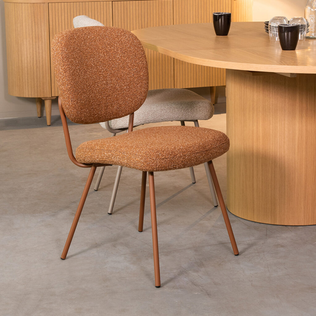 LABEL51 Eetkamerstoel Singapore - Coral - Boucle - Coral Frame