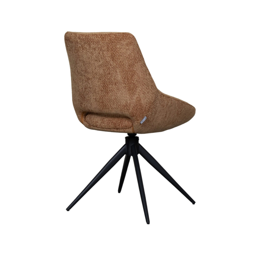 LABEL51 Eetkamerstoel Marlow - Cognac - Elite - Black Frame