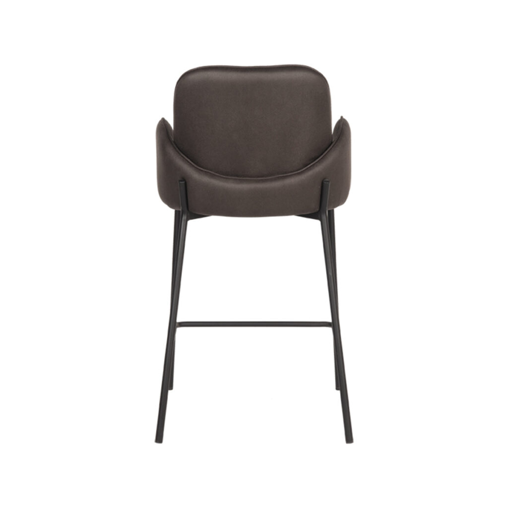 Barkruk_Jari_Antraciet_Microvezel_51x53x94_cm_Achterkant D-MAXX Barkruk Jari - Antraciet - Microfiber - Zithoogte 65