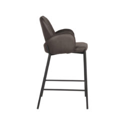 Barkruk_Jari_Antraciet_Microvezel_51x53x94_cm_Zijkant D-MAXX Barkruk Jari - Antraciet - Microfiber - Zithoogte 65