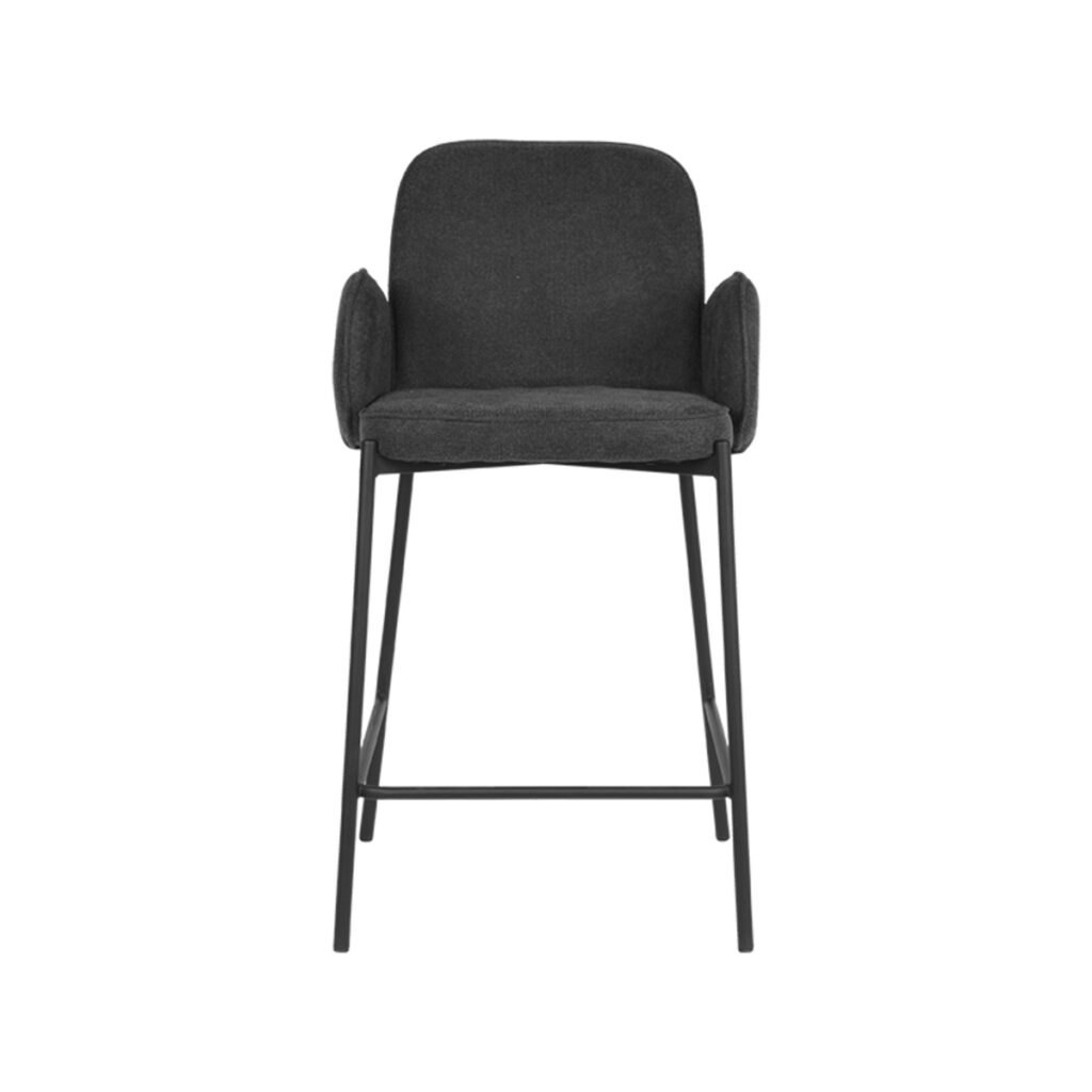 Barkruk_Jari_Antraciet_Weave_51x53x94_cm_Voorkant D-MAXX Barkruk Jari - Antraciet - Weave - Zithoogte 65