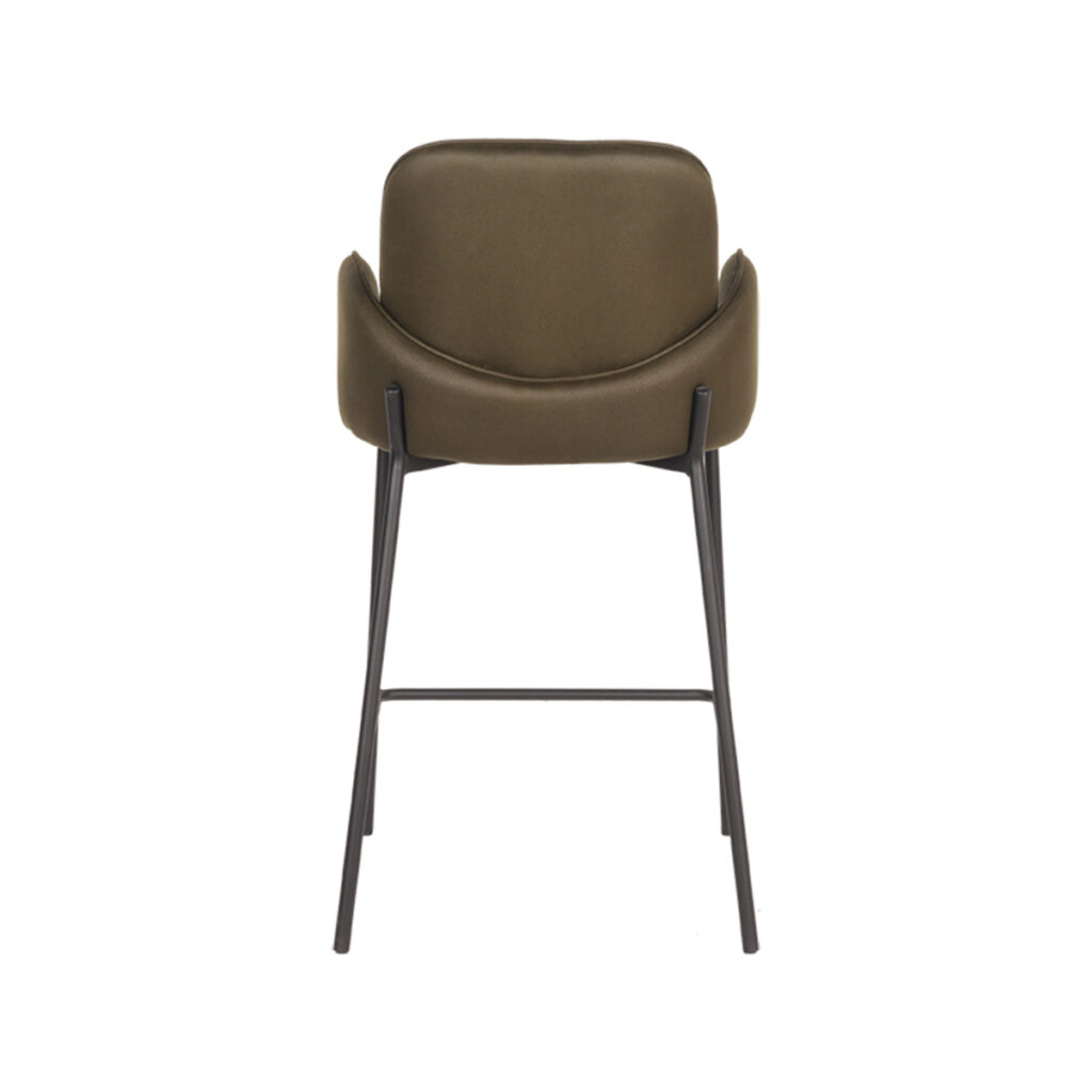 D-MAXX Barkruk Jari - Army green - Microfiber - Zithoogte 65