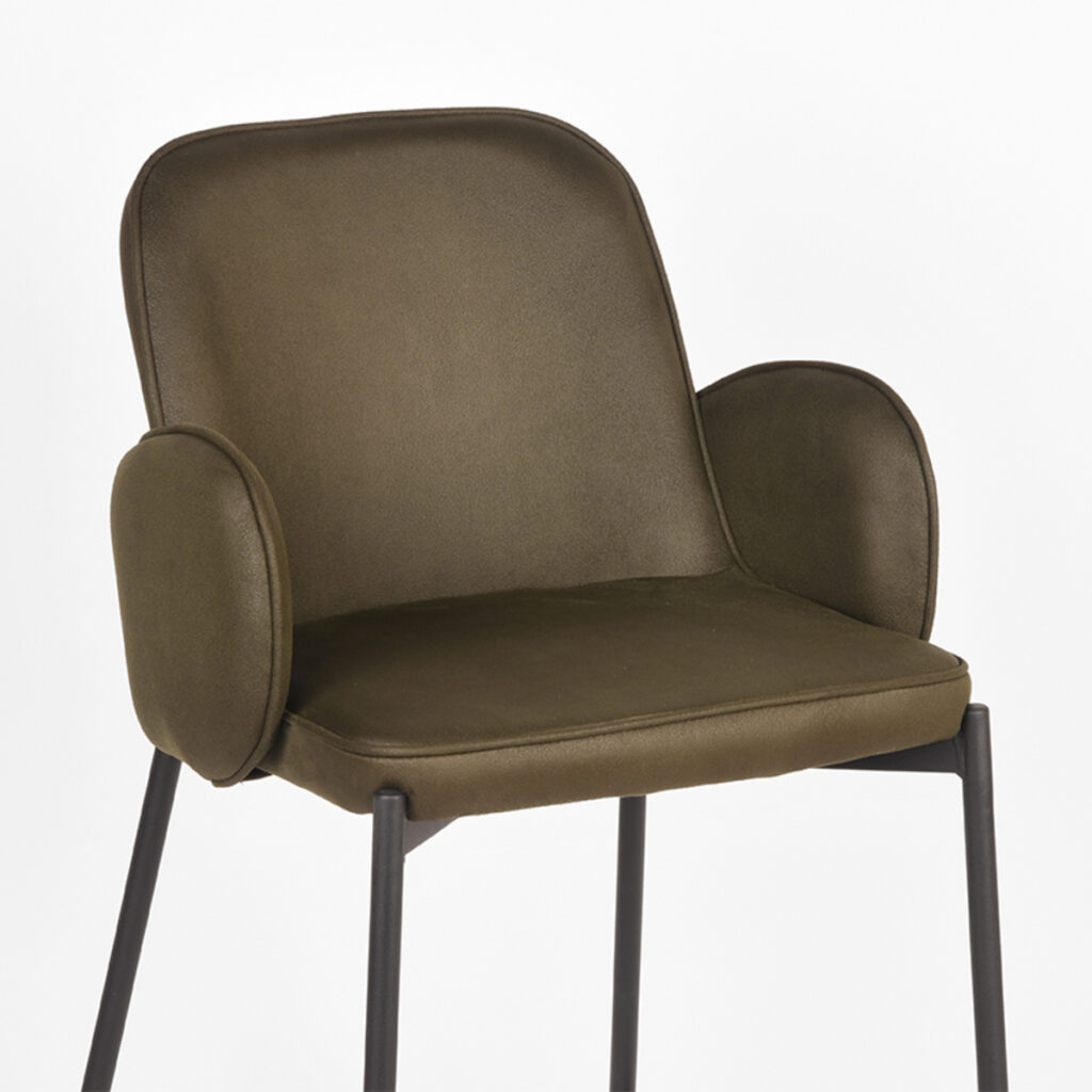 D-MAXX Barkruk Jari - Army green - Microfiber - Zithoogte 65