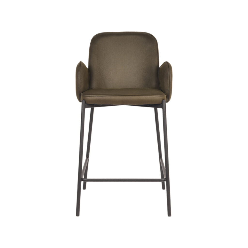 D-MAXX Barkruk Jari - Army green - Microfiber - Zithoogte 65