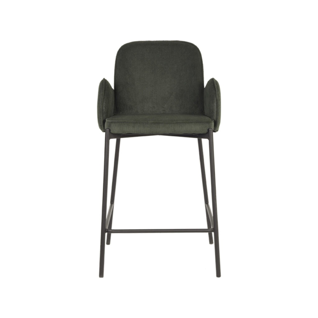 D-MAXX Barkruk Jari - Army green - Ribcord - Zithoogte 65