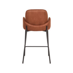 Barkruk_Jari_Cognac_Microvezel_51x53x94_cm_Achterkant D-MAXX Barkruk Jari - Cognac - Microfiber - Zithoogte 65