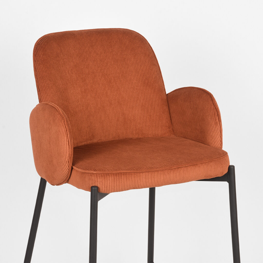 D-MAXX Barkruk Jari - Rust - Ribcord - Zithoogte 65