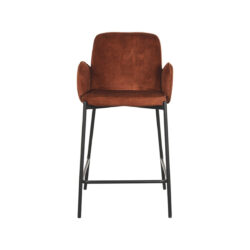 Barkruk_Jari_Rust_Velours_51x53x94_Cm_Voorkant D-MAXX Barkruk Jari - Rust - Velours - Zithoogte 65