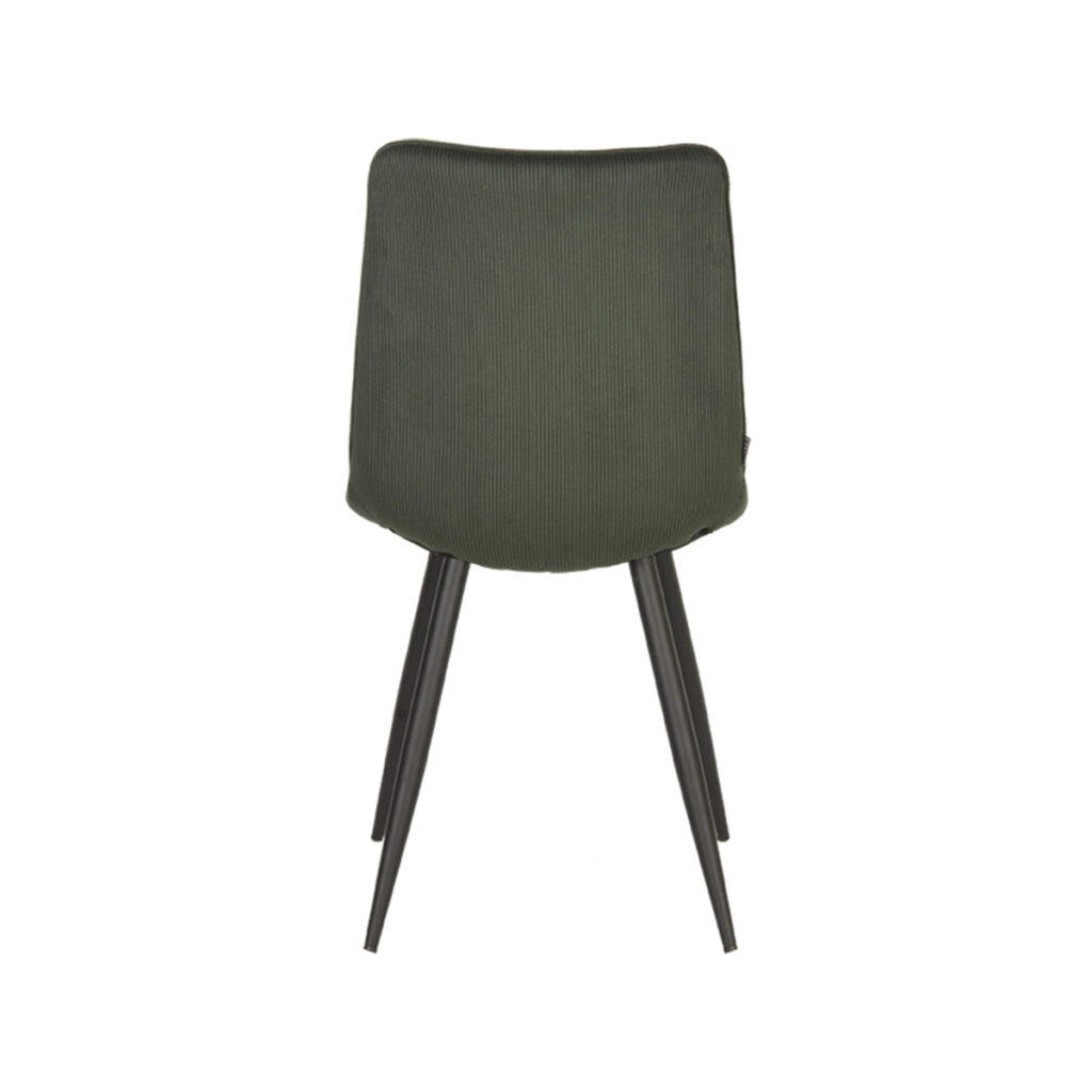 LABEL51 Eetkamerstoel Jort - Army green - Ribcord - Black Frame