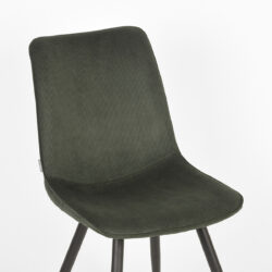 LABEL51 Eetkamerstoel Jort - Army green - Ribcord - Black Frame