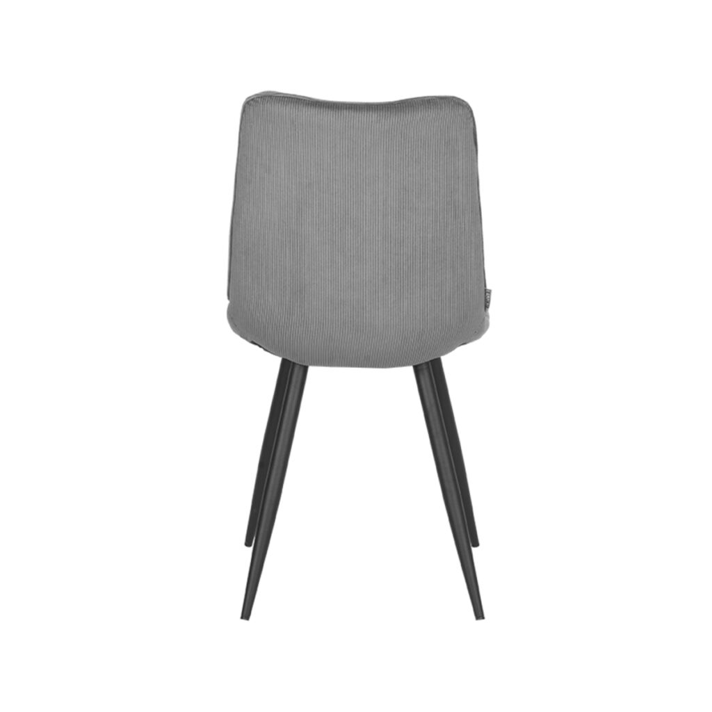 Eetkamerstoel_Jort_Donkergrijs_Ribcord_48x61x91_cm_Achterkant LABEL51 Eetkamerstoel Jort - Donkergrijs - Ribcord - Black Frame