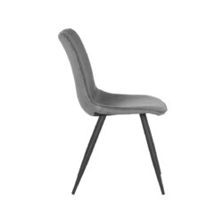 Eetkamerstoel_Jort_Donkergrijs_Ribcord_48x61x91_cm_Zijkant LABEL51 Eetkamerstoel Jort - Donkergrijs - Ribcord - Black Frame