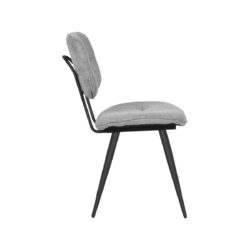 Eetkamerstoel_Lux_Zinc_Weave_49x60x87_cm_Zijkant LABEL51 Eetkamerstoel Lux - Zinc - Weave - Black Frame