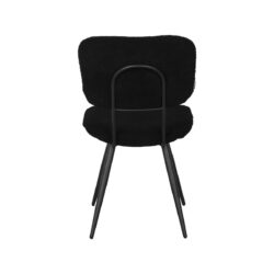 Eetkamerstoel_Ted_Zwart_Teddy_49x60x87_cm_Achterkant LABEL51 Eetkamerstoel Ted - Zwart - Teddy - Black Frame