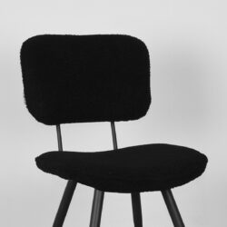 Eetkamerstoel_Ted_Zwart_Teddy_49x60x87_cm_Detail LABEL51 Eetkamerstoel Ted - Zwart - Teddy - Black Frame