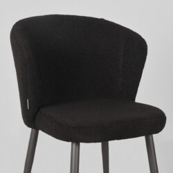 LABEL51 Eetkamerstoel Whirl - Zwart - Teddy - Black Frame