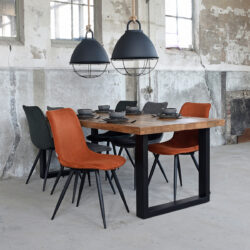 LABEL51 Eetkamerstoel Jort - Rust - Ribcord - Black Frame