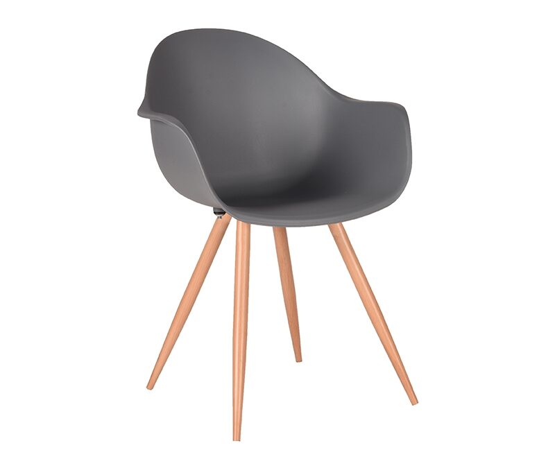 LABEL51 Eetkamerstoel Parma - Antraciet - Kunststof - Oak Metal Woodcover