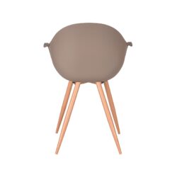 eetkamerstoel_parma_coffee_pp_oak_metaal_woodcover_58x54x85_cm_achterkant LABEL51 Eetkamerstoel Parma - Coffee - Kunststof - Oak Metal Woodcover